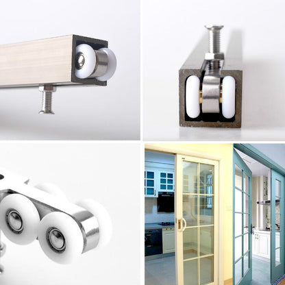 Stainless Steel Sliding Door Hanging Wheel Silent Smooth And Wear-Resistant Sliding Door Pulley Nylon Hanging Rail, 4 Wheels