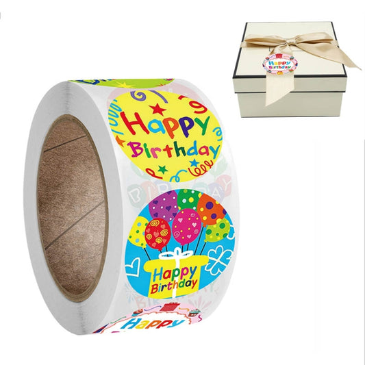 A-148 10 PCS Round Sticker Happy Birthday Label Holiday Gift Sealing Sticker, Size: 2.5cm / 1 inch, A-148 Sticker