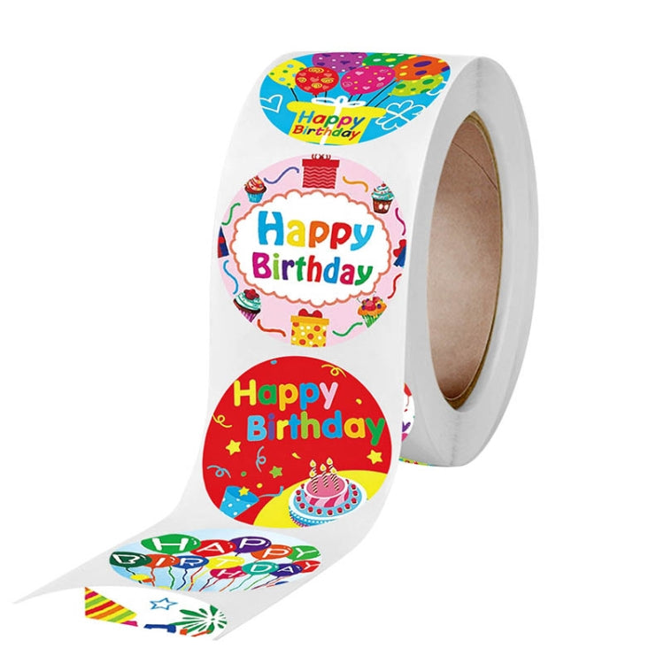 A-148 10 PCS Round Sticker Happy Birthday Label Holiday Gift Sealing Sticker, Size: 2.5cm / 1 inch, A-148 Sticker