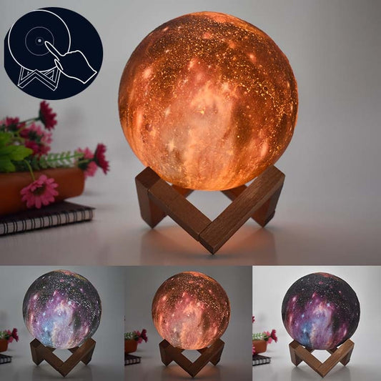 3D Moon Lamp Children Gift Table Lamp Painted Starry Sky LED Night Light, 15cm Touch Control 3-colors 1W, 15cm Pat Control 3-colors 1W, 15cm Remote Control 16-colors 1W, 15cm Touch Control 7-colors 1W, 8cm Touch Control 3-colors 1W���������������������...