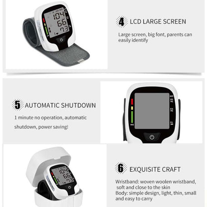 Wrist Type Electronic Blood Pressure Monitor Home Automatic Wrist Type Blood Pressure Measurement, Live Voice Broadcast, No Voice Announcement