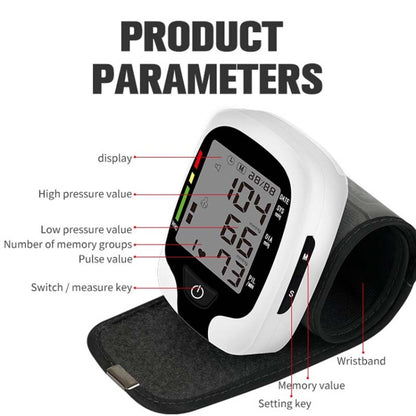 Wrist Type Electronic Blood Pressure Monitor Home Automatic Wrist Type Blood Pressure Measurement, Live Voice Broadcast, No Voice Announcement