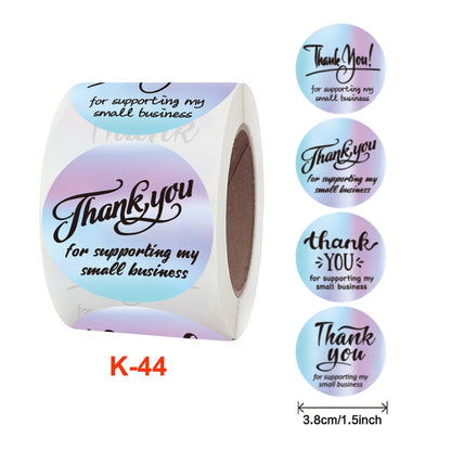 Roll Rainbow Laser Thank You Commercial Decorative Sticker Label Envelope Sealing Sticker, Size: 3.8 cm / 1.5 inch, K-44, K-45