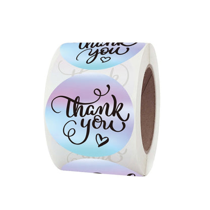 Roll Rainbow Laser Thank You Commercial Decorative Sticker Label Envelope Sealing Sticker, Size: 3.8 cm / 1.5 inch, K-44, K-45