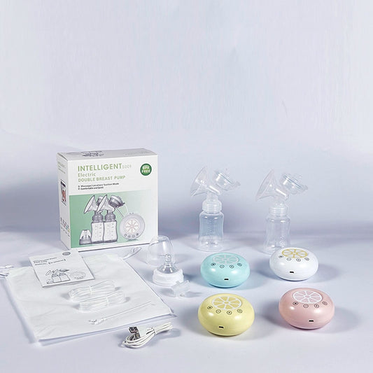 Large Suction Smart Electric Bilateral Breast Pump 12-Speed Silent Breast Pump, White, Pink, Yellow, Blue