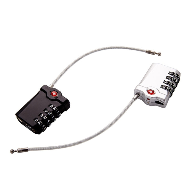 Zinc Alloy Red Dot Luggage Small Padlock Small Mini Code Lock, Black, Silver