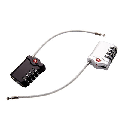 Zinc Alloy Red Dot Luggage Small Padlock Small Mini Code Lock, Black, Silver