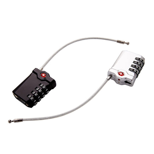 Zinc Alloy Red Dot Luggage Small Padlock Small Mini Code Lock, Black, Silver