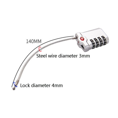 Zinc Alloy Red Dot Luggage Small Padlock Small Mini Code Lock, Black, Silver