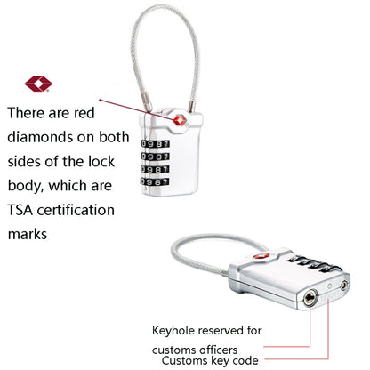Zinc Alloy Red Dot Luggage Small Padlock Small Mini Code Lock, Black, Silver