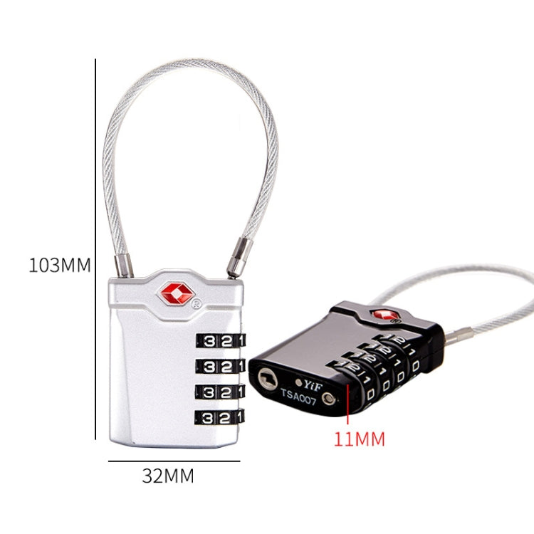 Zinc Alloy Red Dot Luggage Small Padlock Small Mini Code Lock, Black, Silver