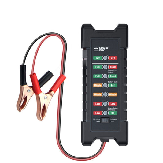 YAWOA BM410 Storage Battery Tester 12V/24V Load Test LED Smart Car Battery Tester Clip, BM410