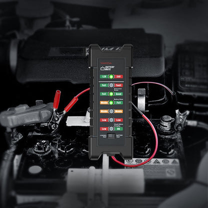 YAWOA BM410 Storage Battery Tester 12V/24V Load Test LED Smart Car Battery Tester Clip, BM410