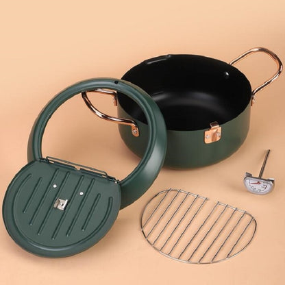 Fryer Pot Household Non-Stick Pan Temperature Control Mini Frying Pot, 20cm