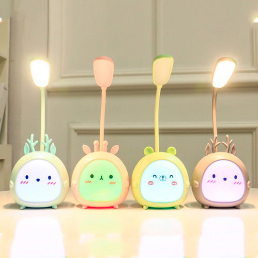 YW2021 Cartoon Cute LED Eye Protection Desk Lamp Student Dormitory Bedroom Folding Reading Desk Lamp, Blue Lamb
