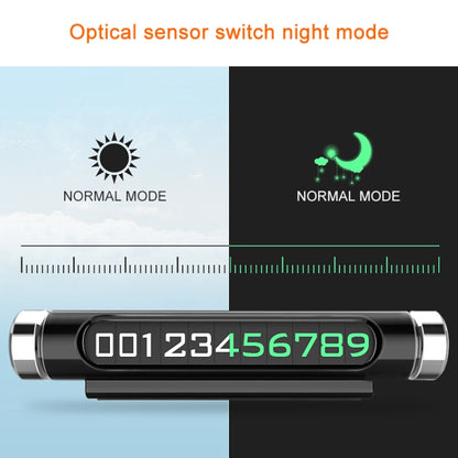 VODOOL Magnetic Adsorption Design Car Shape Rotatable Luminous Car Temporary Parking Card with Phone Number, Parking Card with Phone Number(Black), Parking Card with Phone Number(Silver)