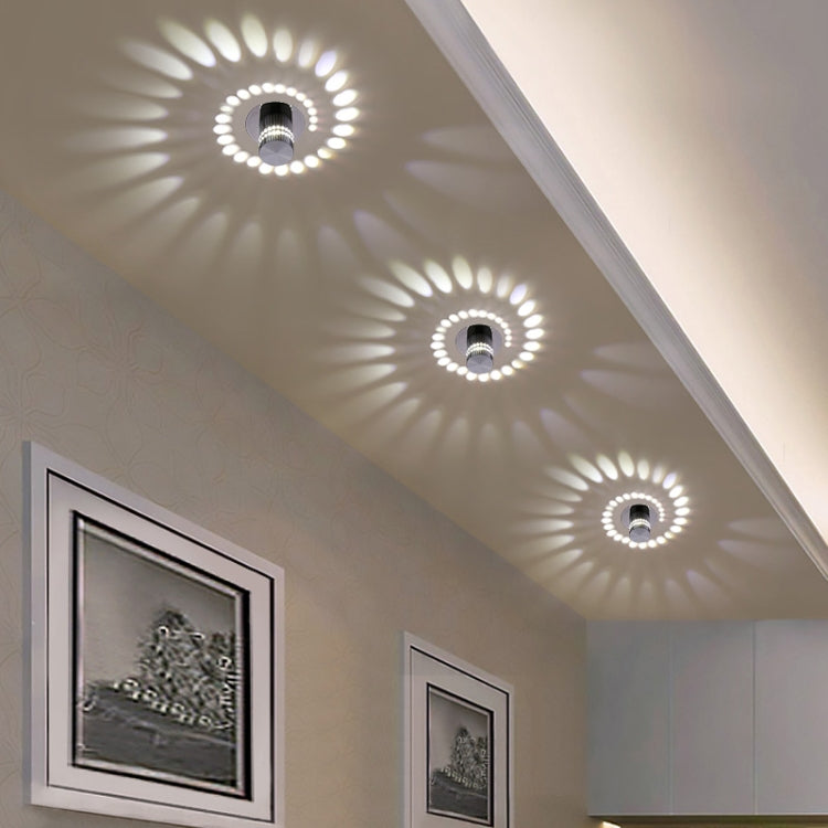 3W Modern Interior Creative Spiral Round Wall Lamp for Club, KTV, Corridor, Aisle, Background Wall Decoration Lamp
