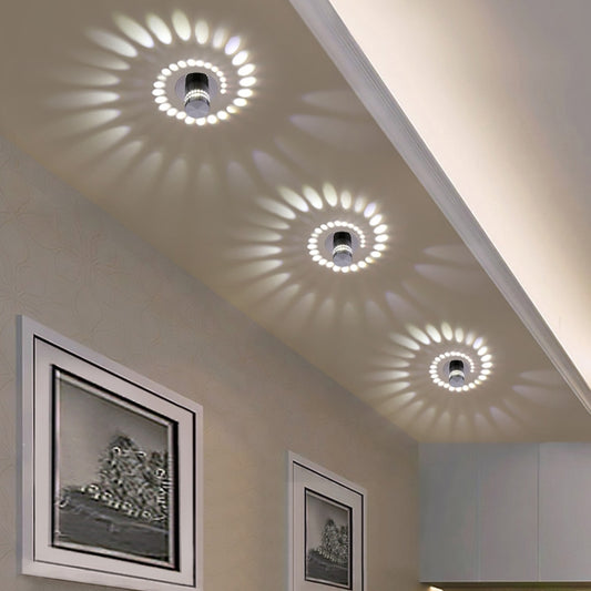 3W Modern Interior Creative Spiral Round Wall Lamp for Club, KTV, Corridor, Aisle, Background Wall Decoration Lamp