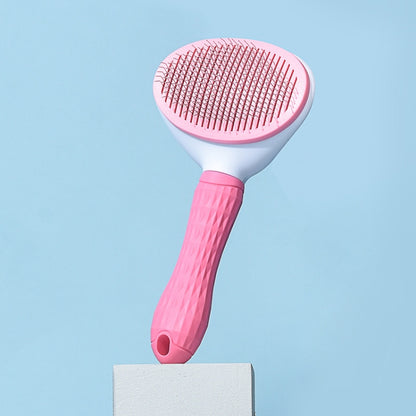 Stainless Steel Needle Automatic Cleaning Pet Hair Removal Dog Brush Pet Comb, Blue Thick Needle, Blue Fine Needle, Pink Thick Needle, Pink Fine Needle, Gray Thick Needle, Gray Fine Needle