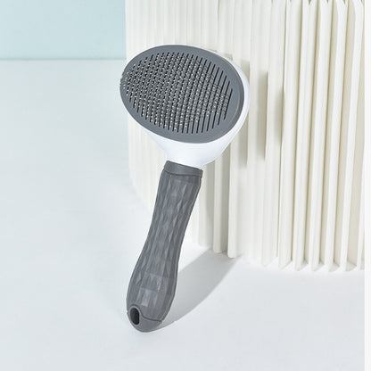 Stainless Steel Needle Automatic Cleaning Pet Hair Removal Dog Brush Pet Comb, Blue Thick Needle, Blue Fine Needle, Pink Thick Needle, Pink Fine Needle, Gray Thick Needle, Gray Fine Needle