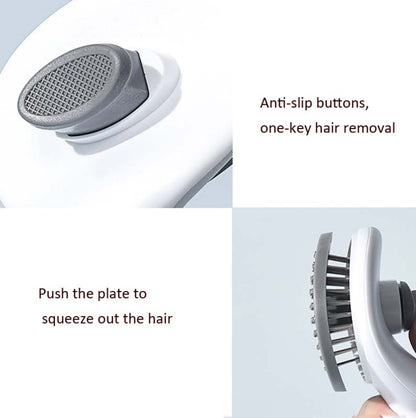 Stainless Steel Needle Automatic Cleaning Pet Hair Removal Dog Brush Pet Comb, Blue Thick Needle, Blue Fine Needle, Pink Thick Needle, Pink Fine Needle, Gray Thick Needle, Gray Fine Needle
