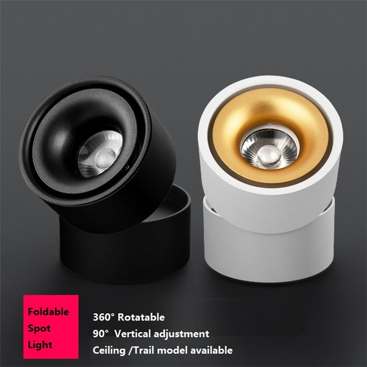 360 Degrees Rotatable Foldable COB LED Background Spot Light Surface Mounted Ceiling Lamp, 7W Warm White, 7W White, 5W Warm White, 10W Warm White, 10W White, 12W Warm White, 12W White