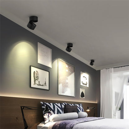 360 Degrees Rotatable Foldable COB LED Background Spot Light Surface Mounted Ceiling Lamp, 7W Warm White, 7W White, 5W Warm White, 10W Warm White, 10W White, 12W Warm White, 12W White