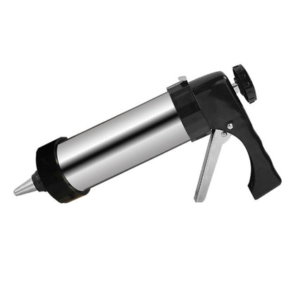 Multi-Function Stainless Steel Piping Gun Set Cookie Biscuits Hand Pressing Biscuit Machine Household DIY Baking Tools, 16 in 1(Silver)