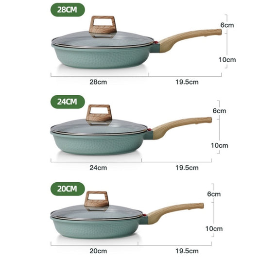 Maifan Stone Flat-Bottomed Non-Stick Pan Household Steak Frying Pan For Induction Cooker, 20cm, 24cm, 28cm