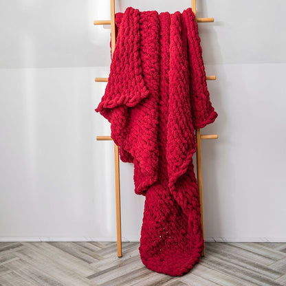 Handmade Thick Wool Knitted Blanket Sofa Chenille Stick Knitted Blanket, 80 x 100 CM, 130 x 160 CM