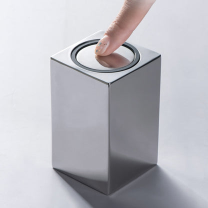 Push-Type Stainless Steel Toothpick Holder Portable Automatic Pop-Up Toothpick Storage Box, Square Push-Type  Stainless Steel