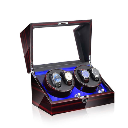 Electric Motor Rotating Watch Box Automatic Mechanical Watch Shaker, US / EU / UK Plug, Black + Camel Flannel, Pure Carbon Fiber, Ebony, All Black, Black & White, Ebony + Camel Flannel, Ebony White