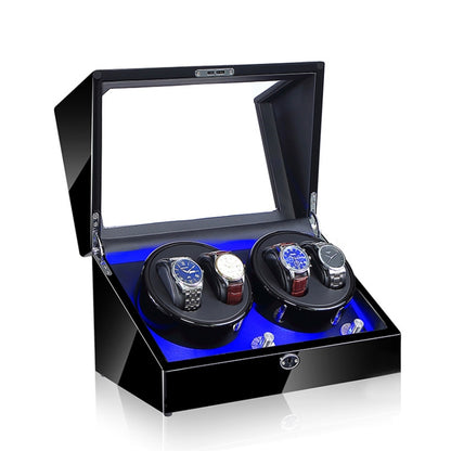 Electric Motor Rotating Watch Box Automatic Mechanical Watch Shaker, US / EU / UK Plug, Black + Camel Flannel, Pure Carbon Fiber, Ebony, All Black, Black & White, Ebony + Camel Flannel, Ebony White
