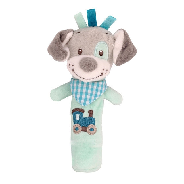 Cartoon Animal Hand Bell Rattle Interactive Toy Child Comfort Hand Grabbing Soft Plush Baby Toy