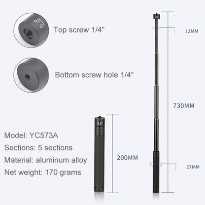 قضيب تمديد مثبت مخصص لكاميرا السيلفي G5 / SPG / WG2 Gimbal، YC573A، YC573B، YC493، YC667C، YC669 مع PTZ، ربط مزدوج الغرض