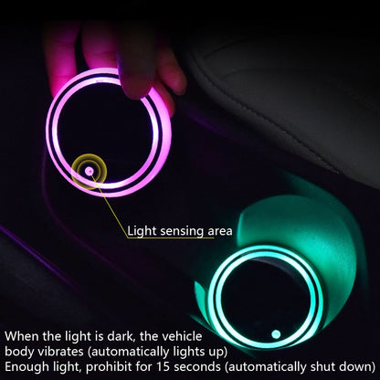 قطعتان من مصابيح المياه المضيئة LED للسيارة، إضاءة جو السيارة، شحن USB، مضادة للانزلاق، مصابيح مياه مضيئة للسيارة