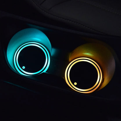 قطعتان من مصابيح المياه المضيئة LED للسيارة، إضاءة جو السيارة، شحن USB، مضادة للانزلاق، مصابيح مياه مضيئة للسيارة