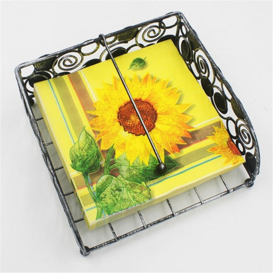 Colorful Print Party Decoration Napkin Facial Tissue, Yellow Sunflower