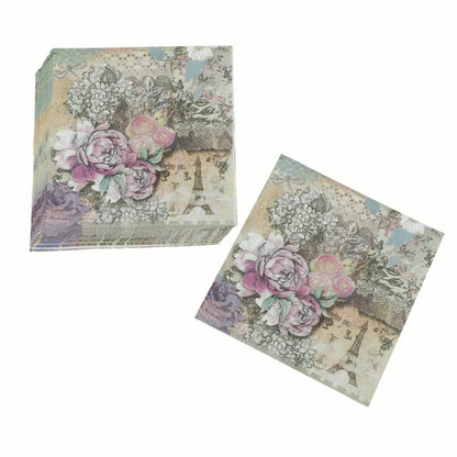 Colorful Print Party Decoration Napkin Facial Tissue, French Style