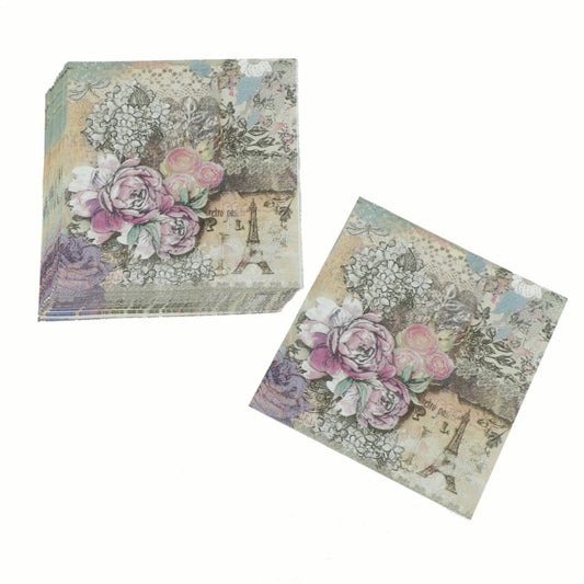 Colorful Print Party Decoration Napkin Facial Tissue, French Style