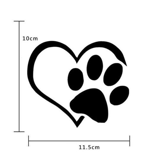 20 PCS Car Sticker Reflective Love Footprints Car Sticker Dog Footprints, Love Footprints
