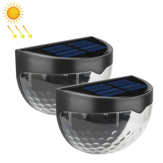 قطعتان من مصابيح الحائط الشمسية LED الخارجية على شكل سياج نصف دائري للحديقة