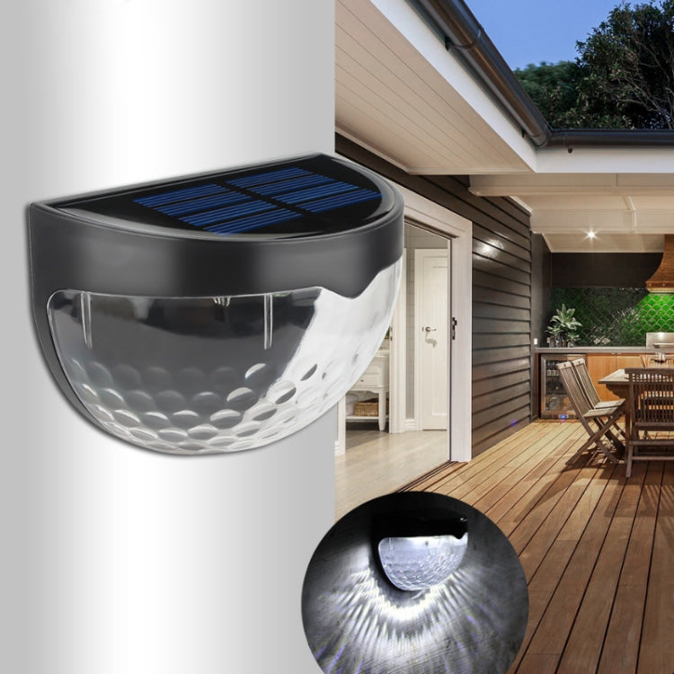 قطعتان من مصابيح الحائط الشمسية LED الخارجية على شكل سياج نصف دائري للحديقة