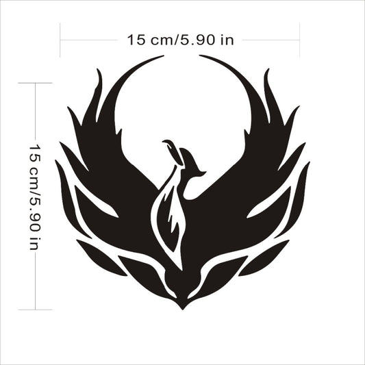 4 PCS Car Personality Decals Electric Car Stickers Decoration Fire Phoenix Totem, Fire Phoenix