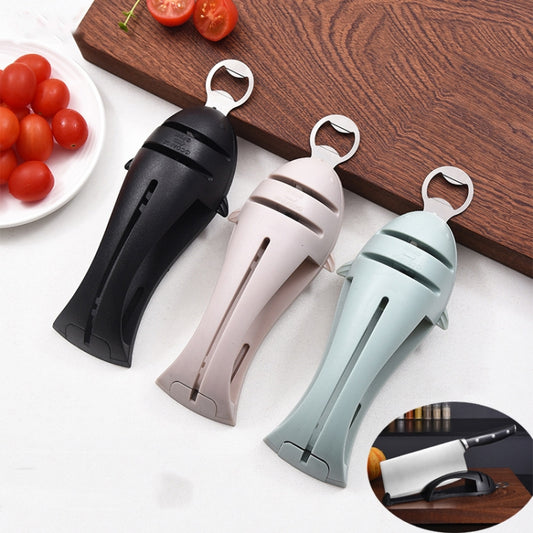 Multi-Function Fish Shape Knife Sharpener Tool Holder Diamond Tungsten Steel Knife Sharpener, Green, Pink, Black