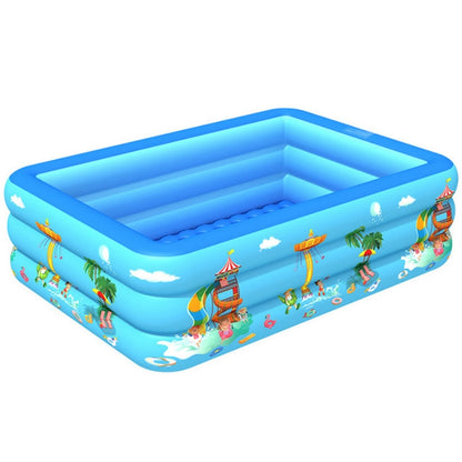 Household Indoor and Outdoor Amusement Park Pattern Children Square Inflatable Swimming Pool