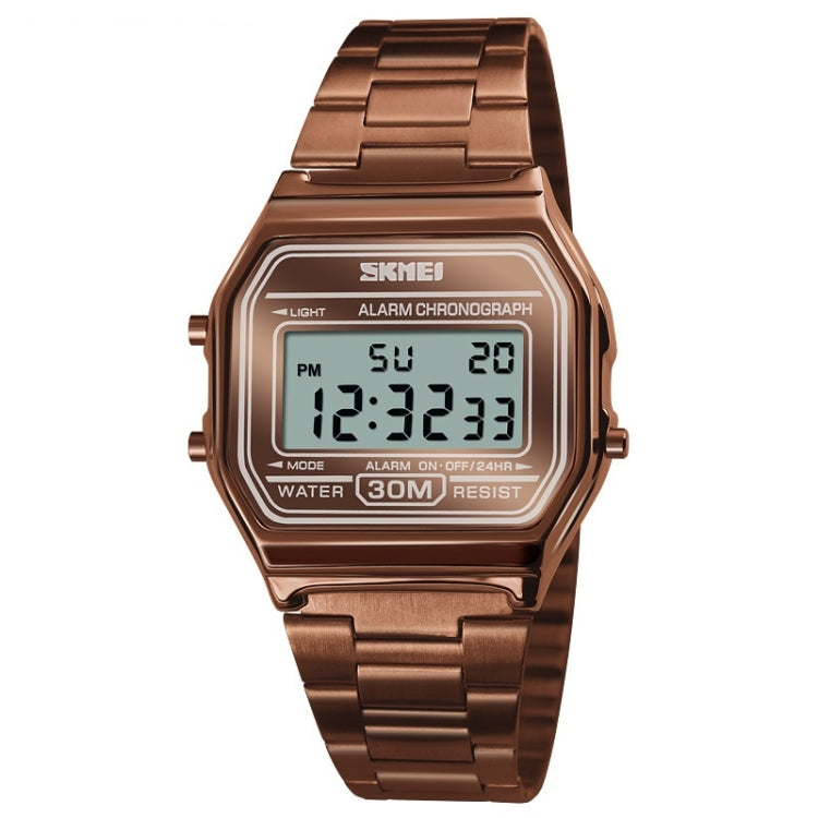 SKMEI 1123 Men Business Lightweight Watch Waterproof Steel Band Electronic Watch