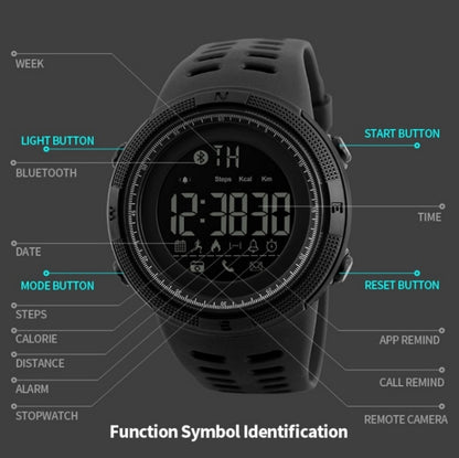 SKMEI 1250 Men Outdoor Waterproof Sports Digital Watch Multi-Function Watch