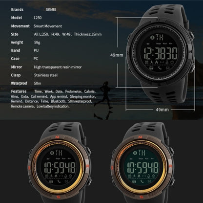 SKMEI 1250 Men Outdoor Waterproof Sports Digital Watch Multi-Function Watch