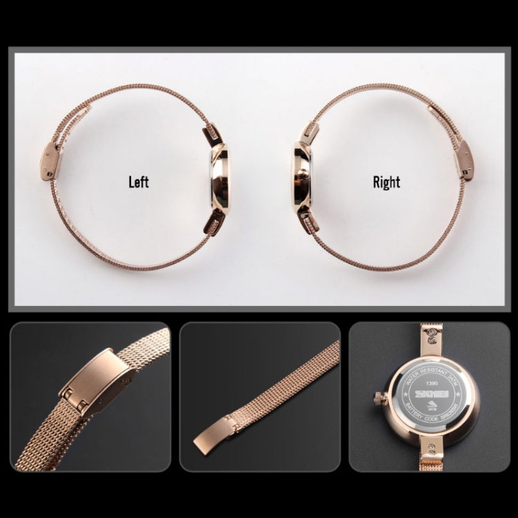 SKMEI 1390 Ladies Business Casual Watch Steel Band Lightweight Quartz Watch